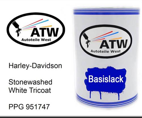 Harley-Davidson, Stonewashed White Tricoat, PPG 951747: 500ml Lackdose, von ATW Autoteile West.